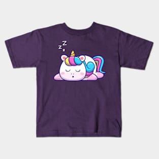 Cute Unicorn sleeping - cartoon animal & nature Kids T-Shirt